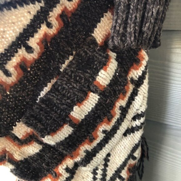 Abercrombie & fitch Aztec tassel cardigan tribal print wool blend women’s M/L - Picture 4 of 5